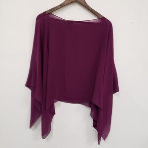 Eileen Fisher Womens Silk Asymmetric Poncho One Size Ethical Fairy Whimsical